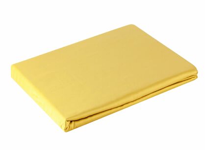 Prześcieradło satyna bawełniana bez gumki NOVA 1 musztardowe 160x210