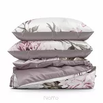 Pościel bawełniana 140x200 PEONY biała wrzosowa z wzorem piwonii z kolekcji Classic - 7