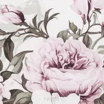 Pościel bawełniana 140x200 PEONY biała wrzosowa z wzorem piwonii z kolekcji Classic - 4