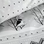 Pościel świąteczna 160x200 TASHA biało stalowa subtelny nadruk z satyny bawełnianej - 3