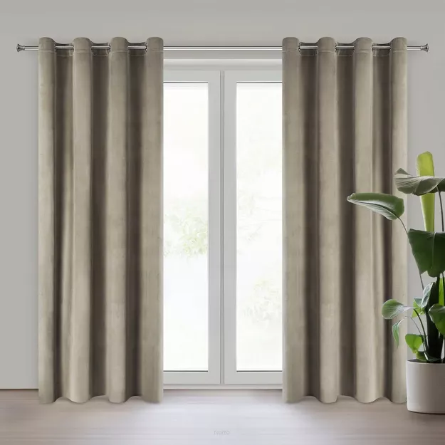 Zasłona na przelotkach 140x250 ROSA welwetowa brązowa Design 91