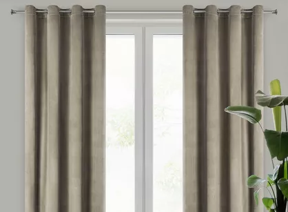 Zasłona gotowa na przelotkach 140x250 ROSA welwetowa brązowa Design 91