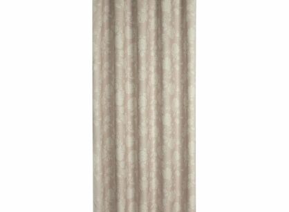 Zasłona na taras 155x220 GARDEN 15 pudrowa na szelkach zapinanymi na rzepy wodoodporna z motywem roślinnym