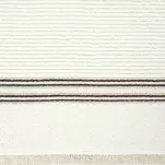 Ręcznik 30x50 FILON kremowy zdobiony bordiurą w prążki z połyskującą srebrną nicią - 2