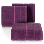 Ręcznik 50x90 SUZI ciemny fiolet z kontrastującą stebnowaną bordiurą w delikatne paseczki 500 g/m2 - 4