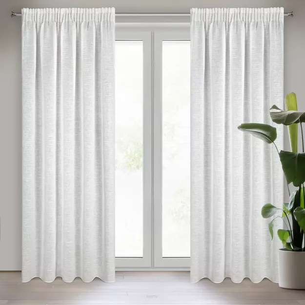 Zasłona na taśmie 140x270 KELSI w stylu eko o naturalnym splocie