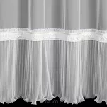 Firana na przelotkach 140x250 MEGAN biała zdobiona ozdobna koronką z falbanką - 5
