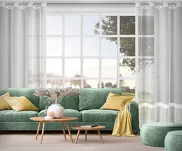 Firana na przelotkach 140x250 MEGAN biała zdobiona ozdobna koronką z falbanką - 8