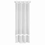 Firana na przelotkach 140x250 MEGAN biała zdobiona ozdobna koronką z falbanką - 6