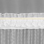 Firana na przelotkach 140x250 MEGAN biała zdobiona ozdobna koronką z falbanką - 2