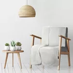 Koc na fotel jednokolorowy 70x160 TEDY biały imitujący buklę - 10