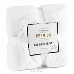 Koc na fotel jednokolorowy 70x160 TEDY biały imitujący buklę - 6