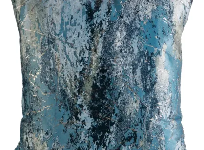 Poszewka welwetowa 45x45 MALIA turkusowa z metalicznym nadrukiem