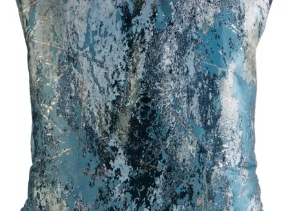 Poszewka welwetowa 45x45 MALIA turkusowa z metalicznym nadrukiem