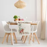 Bieżnik gobelinowy 45x140 1233 naturalny z wzorem kwiatowym - 5