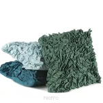 Poszewka jednokolorowa 45x45 MIRENA ciemna zieleń zdobiona falbanami - 2