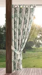 Zasłona na taras 155x200 GARDEN 7 beżowa na szelkach zapinanymi na rzepy wodoodporna z motywem liści monstery - 10