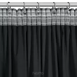 Zasłona na taśmie 140x270 DANI welwetowa czarna jednokolorowa zdobiona w dolnej części falbanami - 9