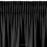 Zasłona na taśmie 140x270 DANI welwetowa czarna jednokolorowa zdobiona w dolnej części falbanami - 4