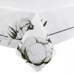 Obrus bawełniany 140x300 NATU 4 biały z nadrukowanym wzorem kwiatowym - 6