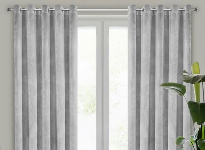Zasłona na przelotkach 140x250 VILLA welwetowa stalowa o aksamitnej strukturze