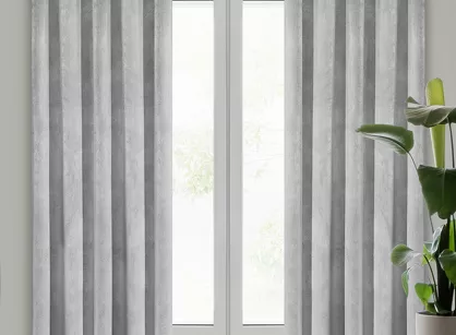 Zasłona gotowa na przelotkach 140x250 VILLA welwetowa stalowa jednokolorowa o aksamitnej strukturze