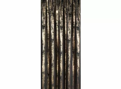 Zasłona gotowa na taśmie 140x270 RENIA welwetowa czarna z szampańskim przecieranym wzorem