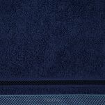 Ręcznik 70x140 ABBIE granatowy z żakardową błyszczącą bordiurą w pasy z delikatną krateczką 500 g/m2 - 2