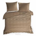 Pościel z makosatyny 140x200 ELEGANT 1E Eva Minge jasny brąz z ozdobną kantą i haftem - 2