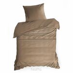 Pościel z makosatyny 140x200 ELEGANT 1E Eva Minge jasny brąz z ozdobną kantą i haftem - 4
