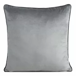 Poszewka welwetowa 45x45 GAJA 2 jednokolorowa grafitowa obszyta lamówką