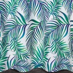 Zasłona na przelotkach 140x250 PALMS 2 biała z nadrukiem zielonych niebieskich liści palmy - 6