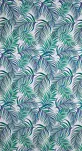 Zasłona na przelotkach 140x250 PALMS 2 biała z nadrukiem zielonych niebieskich liści palmy - 7