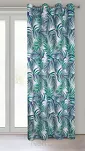 Zasłona na przelotkach 140x250 PALMS 2 biała z nadrukiem zielonych niebieskich liści palmy - 5