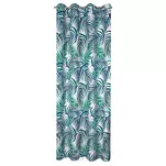 Zasłona na przelotkach 140x250 PALMS 2 biała z nadrukiem zielonych niebieskich liści palmy - 10