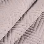 Narzuta jednokolorowa 220x240 LEN 3 różowa pikowana w gęstą jodełkę imitująca len - 6
