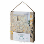 Pościel bawełniana 220x200 EMY ciemny beż z wzorem polnych kwiatów z kolekcji Classic - 5