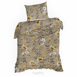 Pościel bawełniana 220x200 EMY ciemny beż z wzorem polnych kwiatów z kolekcji Classic - 7