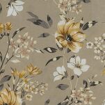 Pościel bawełniana 220x200 EMY ciemny beż z wzorem polnych kwiatów z kolekcji Classic - 2