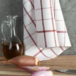 Ścierka kuchenna 50x70 CHECK czerwona w kratkę z bawełny - 3