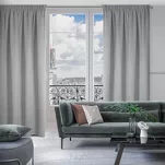 Zasłona na taśmie 130x300 CARLO zaciemniająca typu blackout srebrna z tkaniny strukturalnej - 13