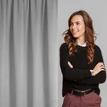 Zasłona na taśmie 130x300 CARLO zaciemniająca typu blackout srebrna z tkaniny strukturalnej - 16