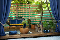 Zasłona na przelotkach 140x175 RITA jednokolorowa granatowa z miękkiej tkaniny - 10