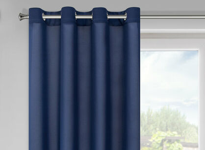 Zasłona na przelotkach 140x175 RITA jednokolorowa granatowa z miękkiej tkaniny