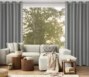 Zasłona na przelotkach 140x250 SELINA zaciemniająca stalowa z błyszczącą nicią - 8