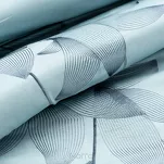 Pościel satynowa 160x200 HAFT 7 błękitna haftowana wzorem roślinnym z kolekcji Premium - 3