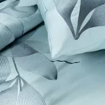 Pościel satynowa 160x200 HAFT 7 błękitna haftowana wzorem roślinnym z kolekcji Premium - 2