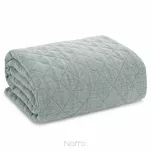 Narzuta jednokolorowa 220x240 LEN 1 miętowa pikowana imitująca len - 5