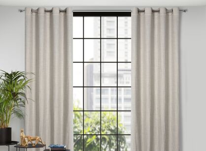 Zasłona gotowa na przelotkach 140x250 MADISON srebrna w stylu eko