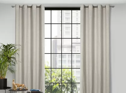 Zasłona gotowa na przelotkach 140x250 MADISON srebrna w stylu eko